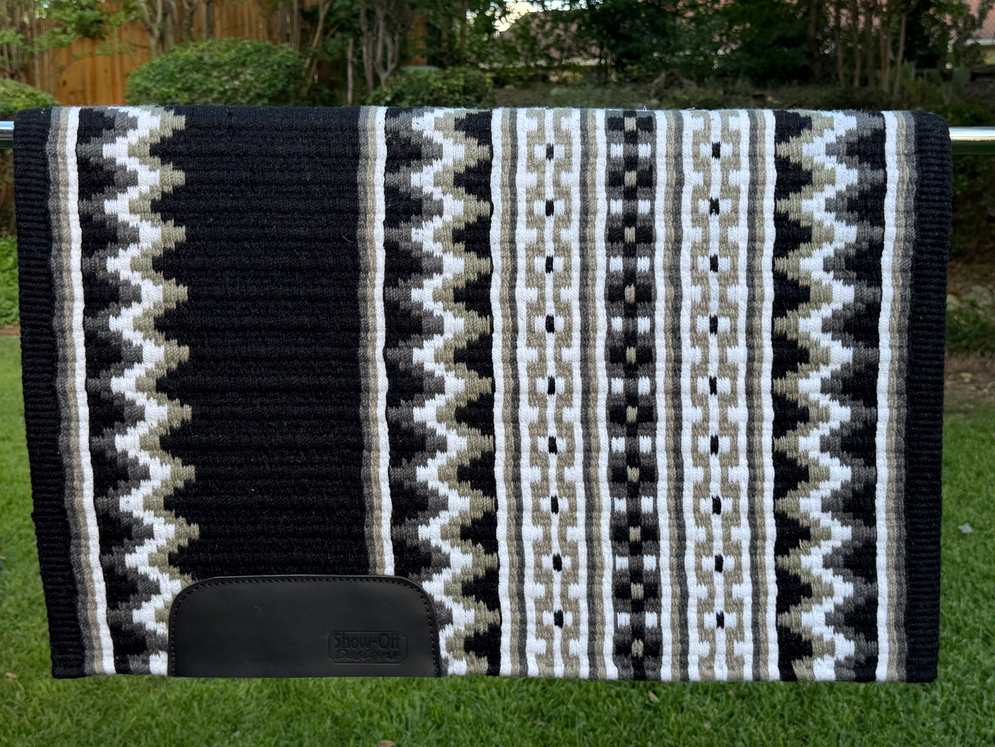 B538 Oversized Saddle Blanket Black, White, Ash, Charcoal