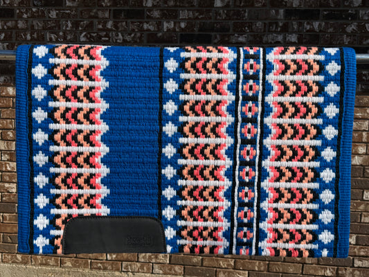 B453 Oversized Saddle Blanket Royal Blue, White, Black, Peach, Coral