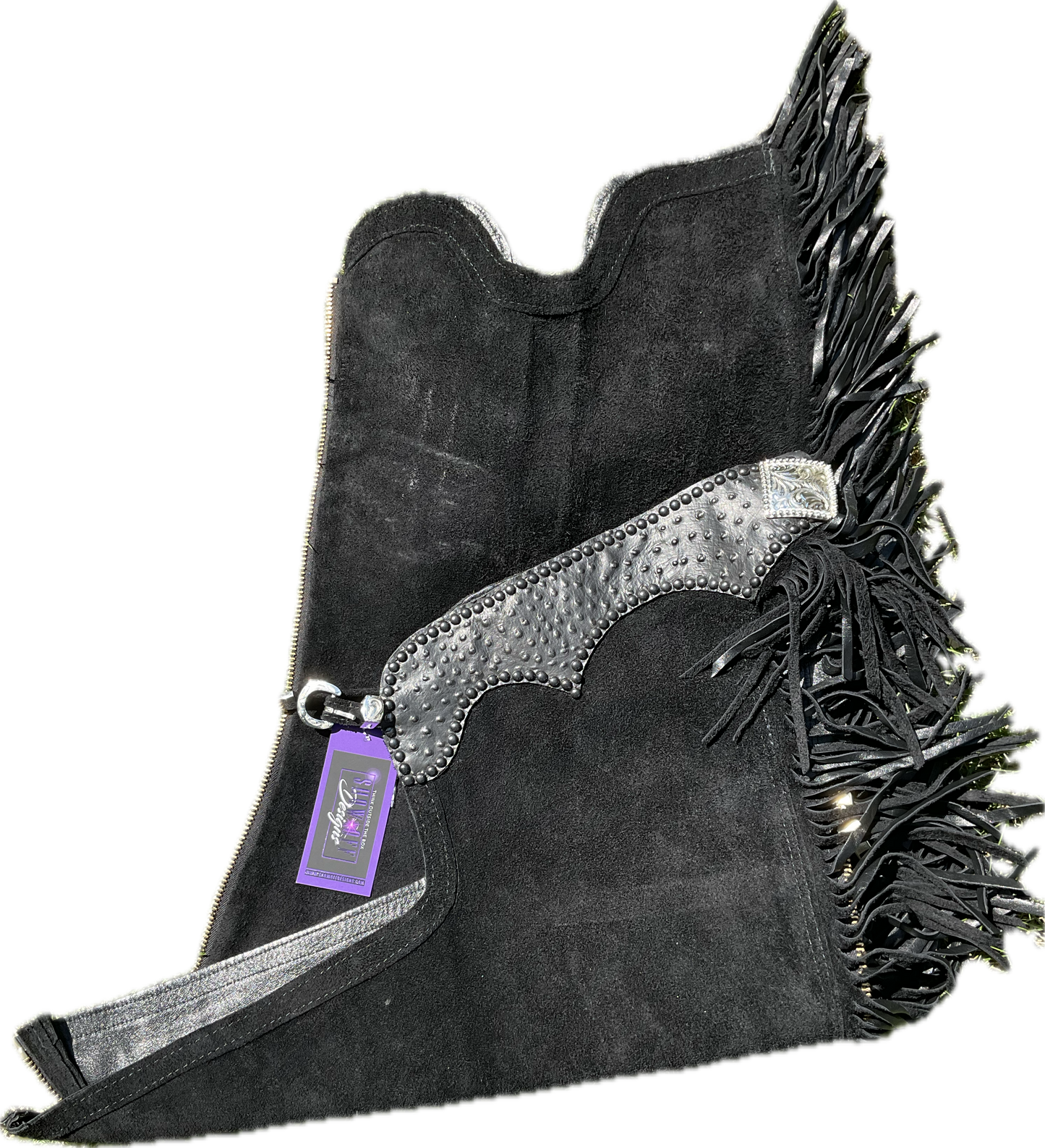 Youth XL Black Leather Chaps 27.5"