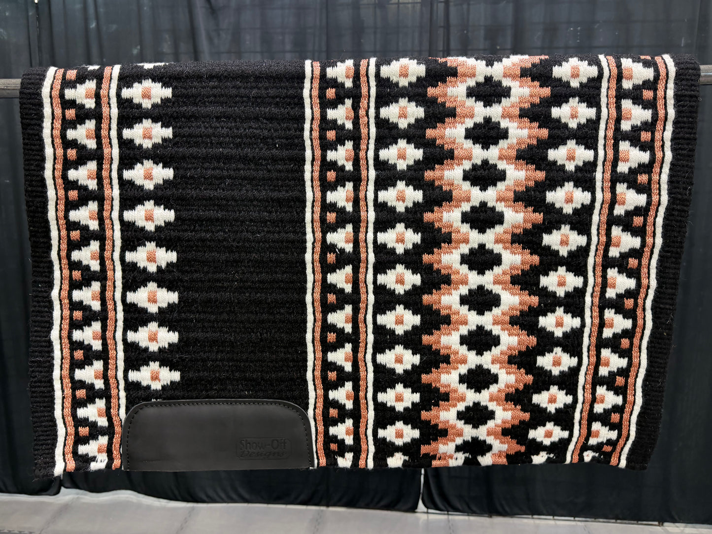 B585 Oversized Saddle Blanket Black, White, Matte Metallic Rose Gold