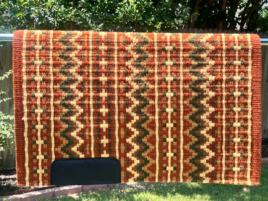 B187 Oversized Saddle Blanket rust, seductive honey, dark olive, raw umber, chestnut brown