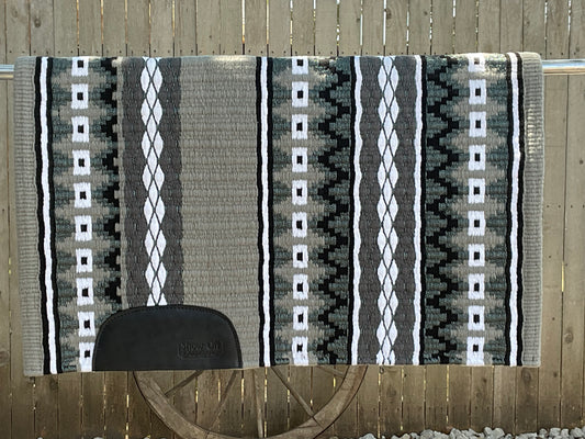 B106 Oversized Saddle Blanket Gray, Charcoal, Black, White, Matte Metallic Charcoal