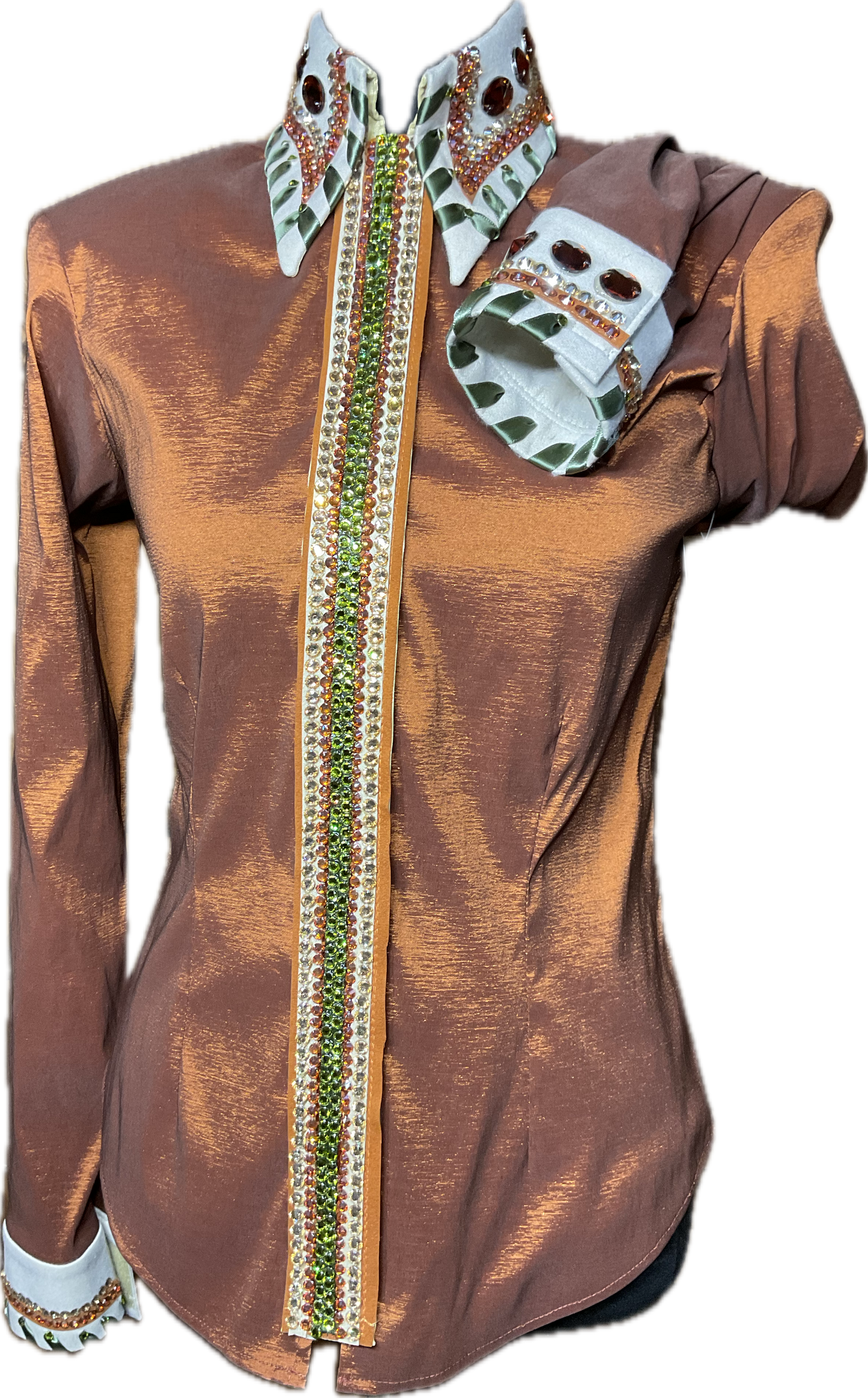 Small Stretch Taffeta Copper, Tan and Olive Green