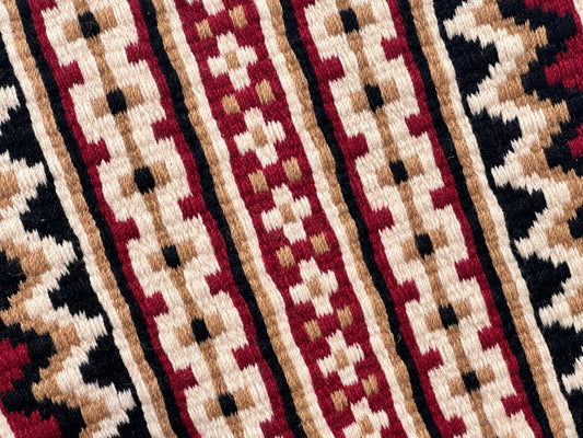 202. Oversized saddle blanket Tibetan red french tan sand black