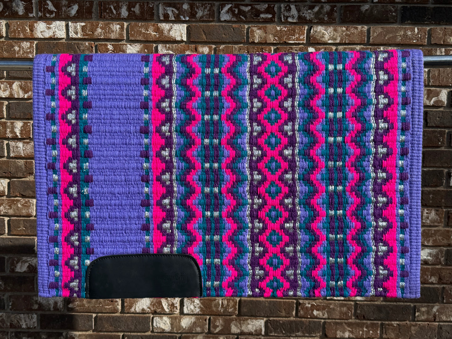 B488 Oversized Saddle Blanket Dark Lavender, Neon Pink, Plum, Dark Teal, Metallic Silver