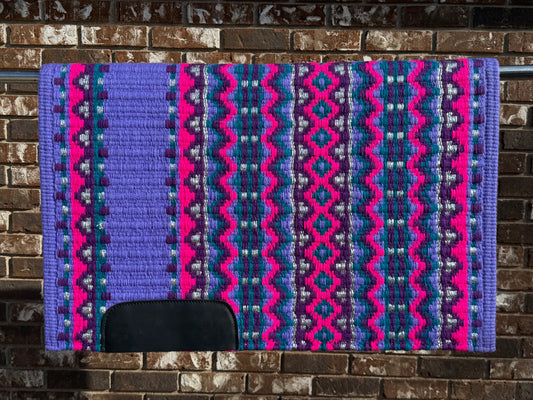 B488 Oversized Saddle Blanket Dark Lavender, Neon Pink, Plum, Dark Teal, Metallic Silver