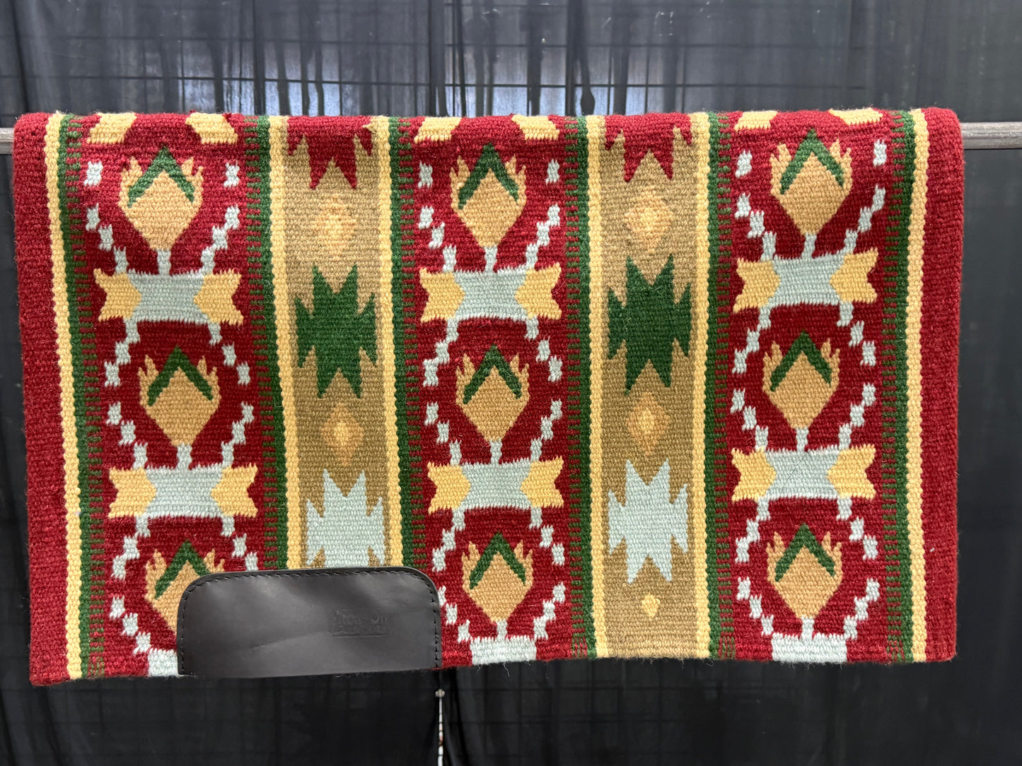 a100 Ranch Oversized Saddle Blanket Maroon, Tan, Hunter Green Sky Blue