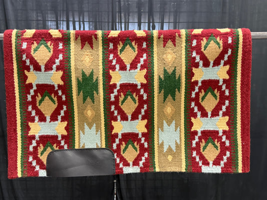 a100 Ranch Oversized Saddle Blanket Maroon, Tan, Hunter Green Sky Blue