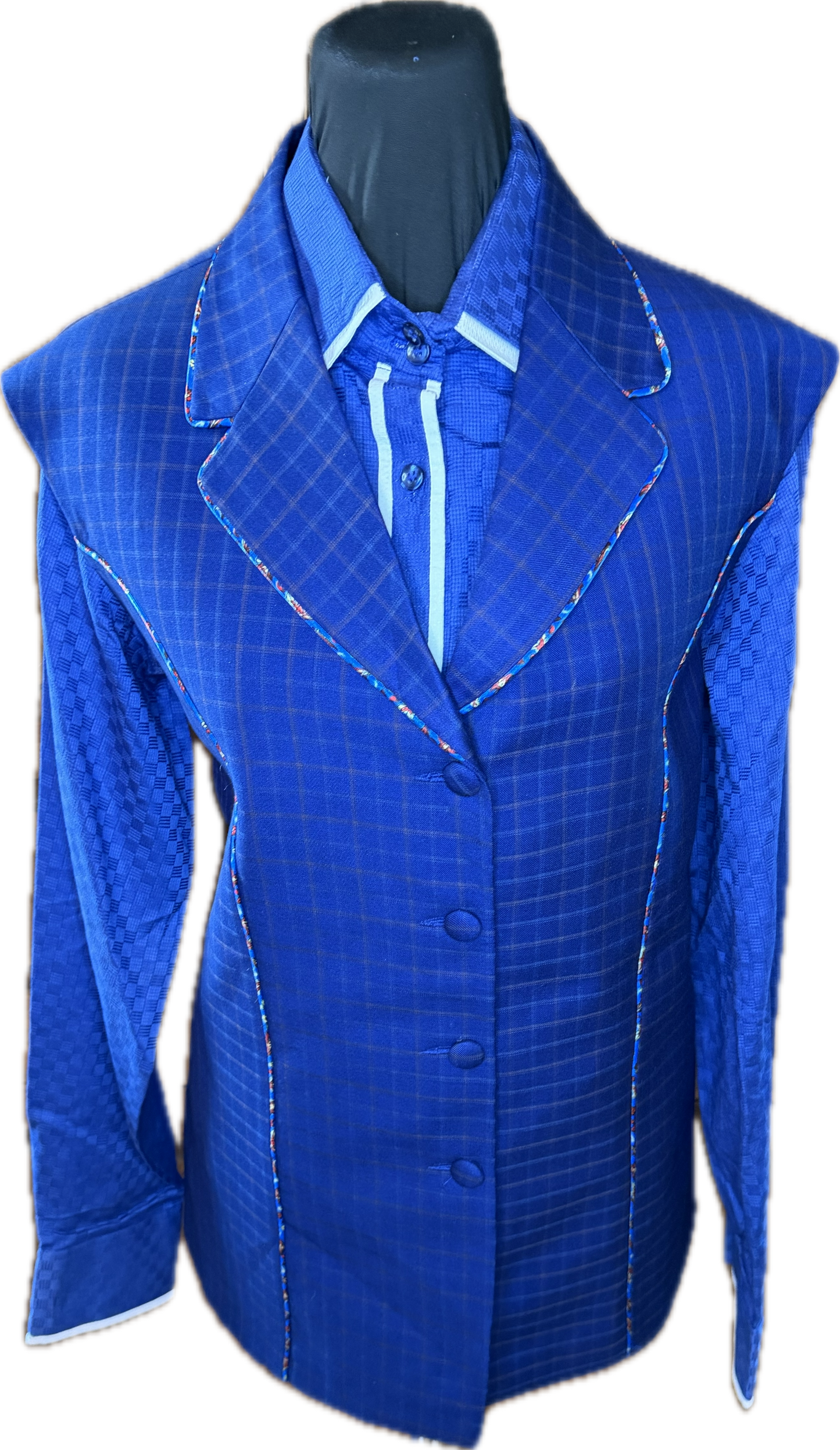 *42 Bust* Vest Set *Navy Blue Plaid with Navy Blue Shirt