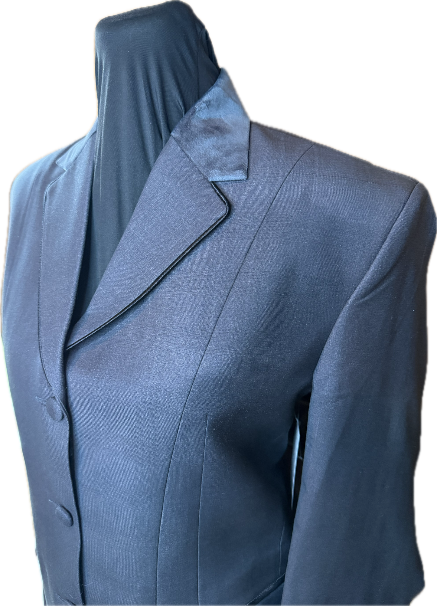 *38 Bust* Charcoal with Matching Velvet Collar