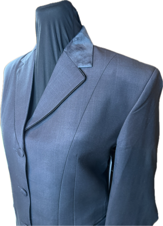 *34 Bust* Charcoal with Matching Velvet Collar