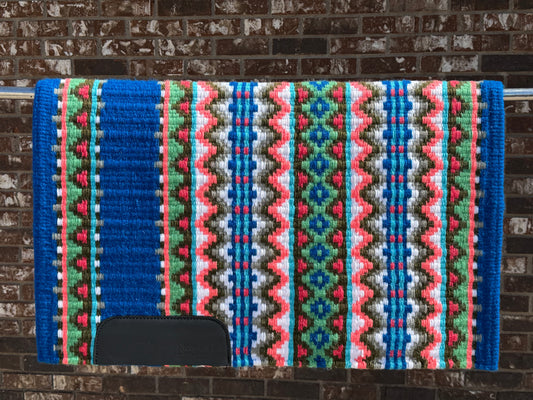 B499 Oversized Saddle Blanket Bright Royal Blue, White, Ash, Charcoal, Bright Peach, Aqua, Dark Mint Green, Dark Sage Green