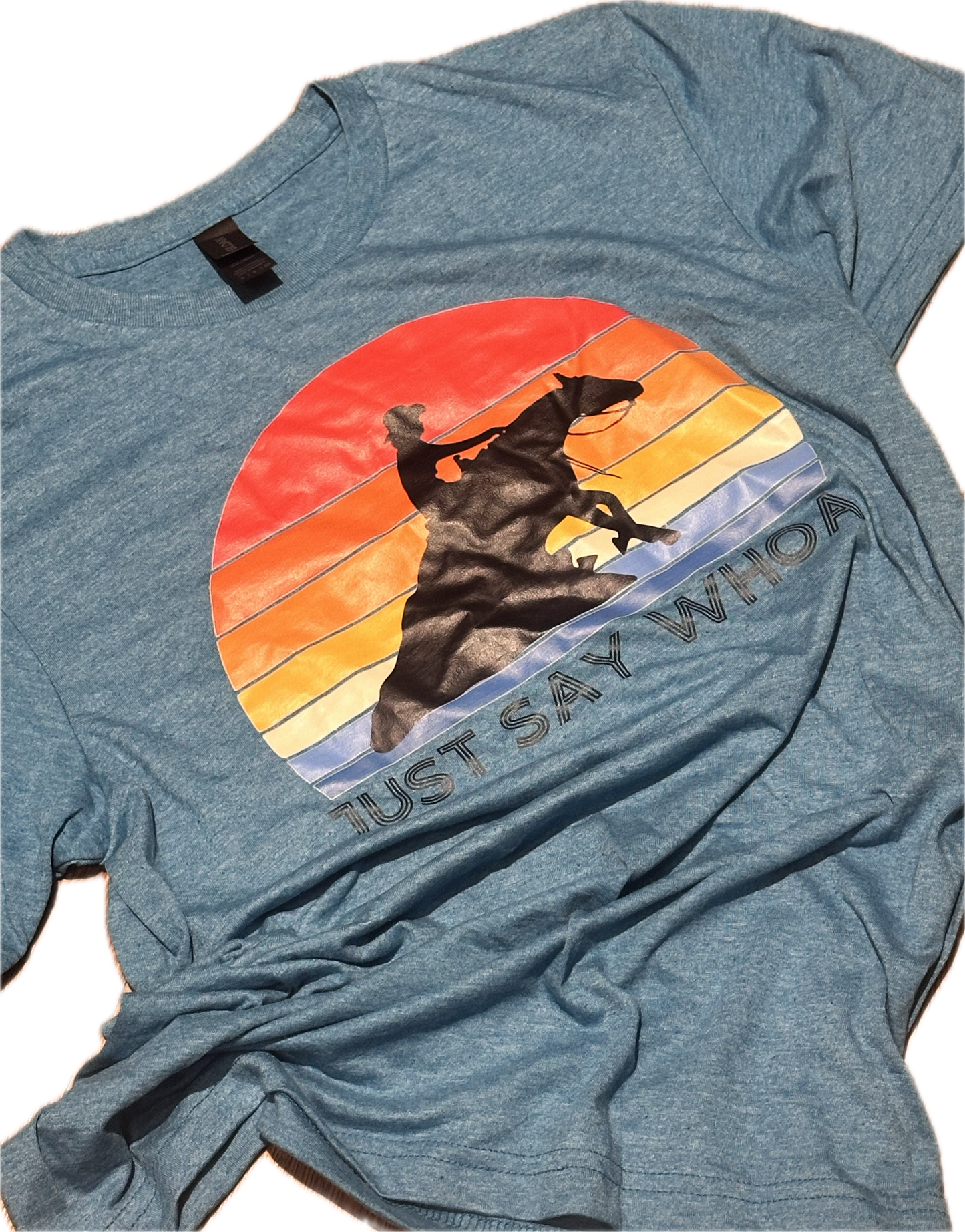 T-Shirt "Just Whoa" MEDIUM in turquoise heather