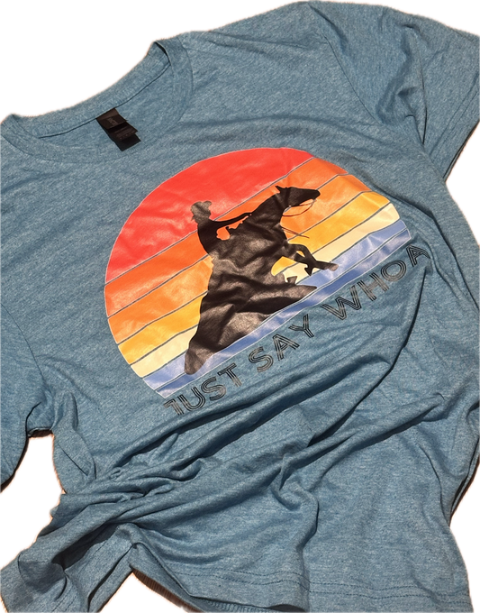 T-Shirt "Just Whoa" MEDIUM in turquoise heather