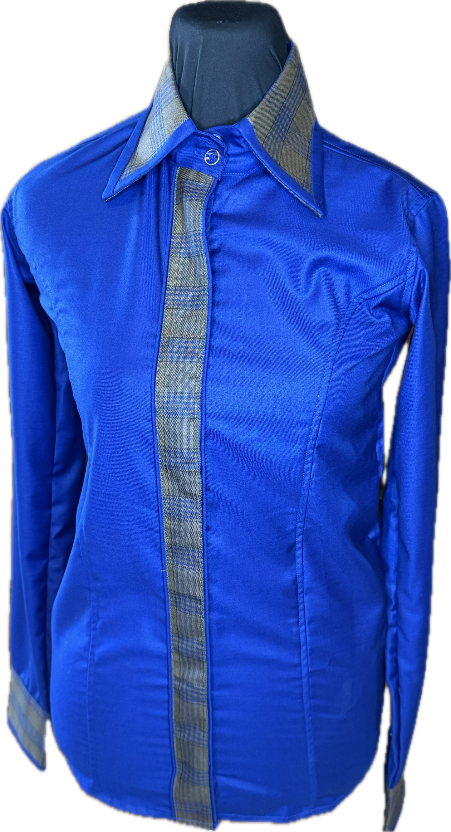 *30 Bust* Brown and Navy Plaid Showmanship/Halter Suit Set.