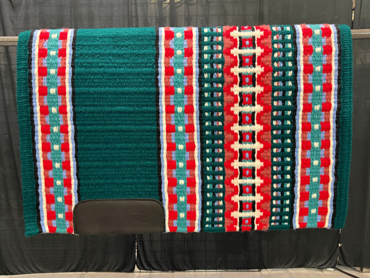 B591 Oversized Saddle Blanket Dark Teal, White, Show Red, Soft Turquoise, Periwinkle, Black, Rose