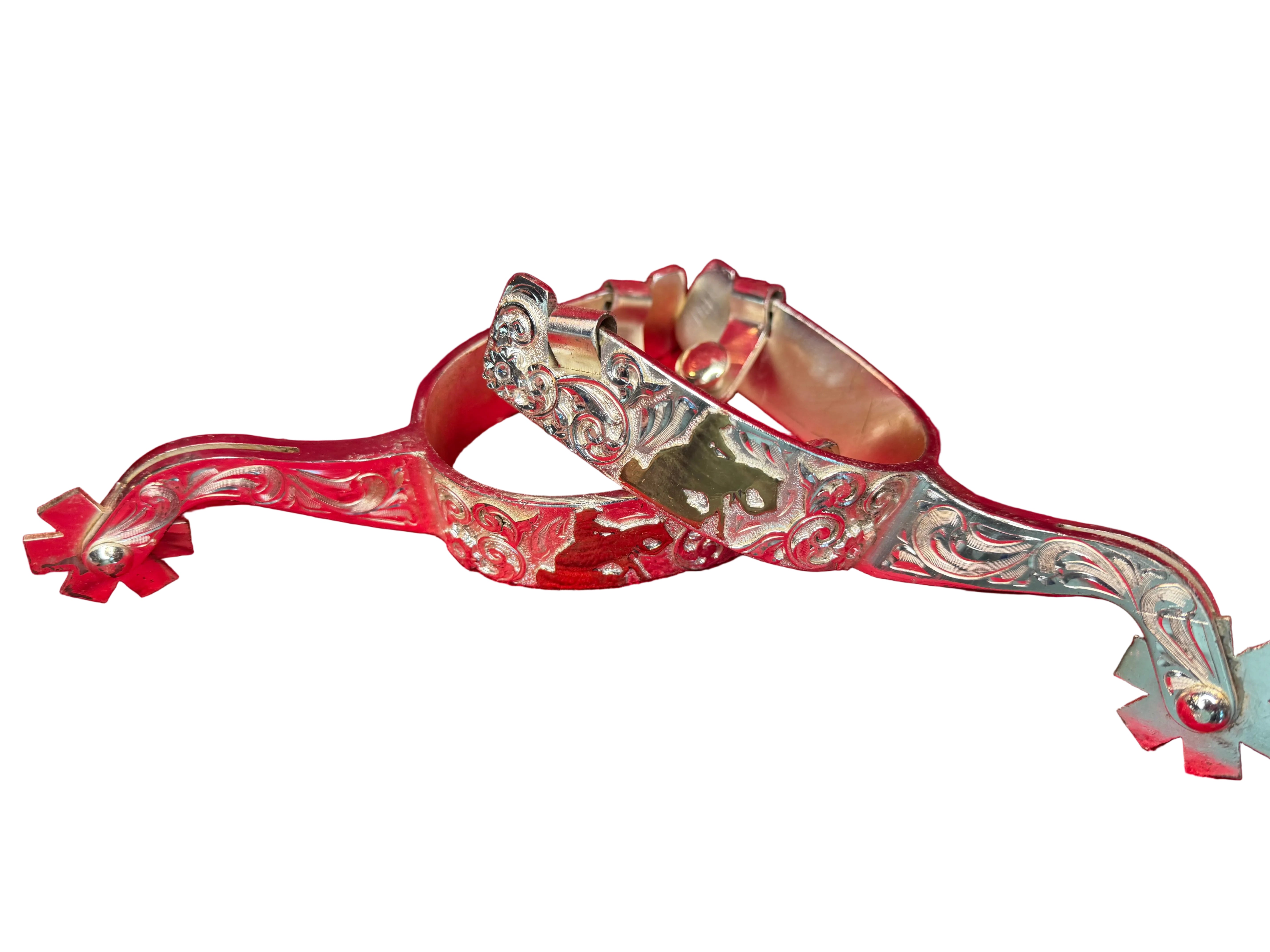 Sterling Sliver Overlay Spurs -Reining Slide- – Show-Off Designs