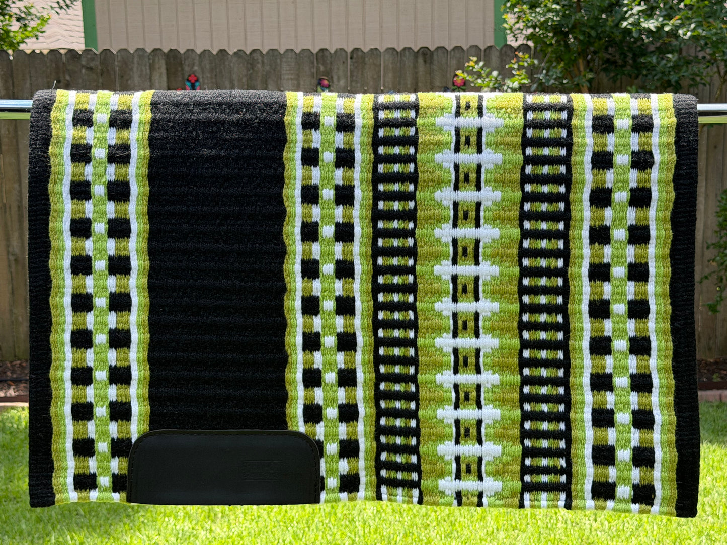 B574 Oversized Saddle Blanket Black, Lime Green, Lime Blast, White