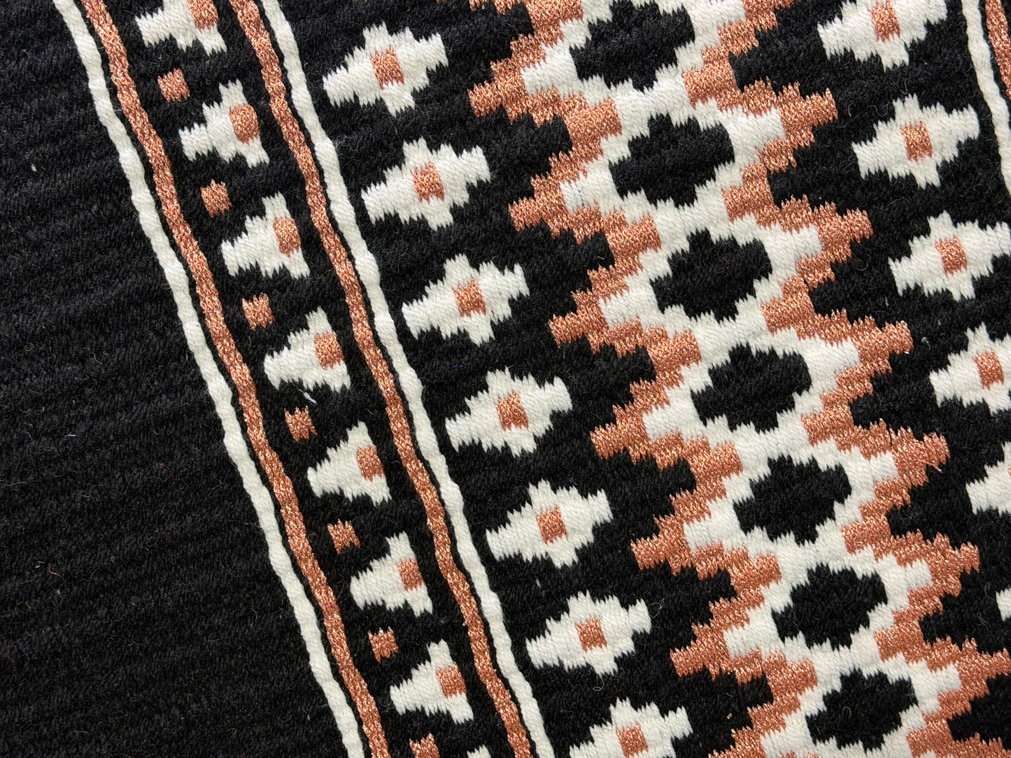B585 Oversized Saddle Blanket Black, White, Matte Metallic Rose Gold