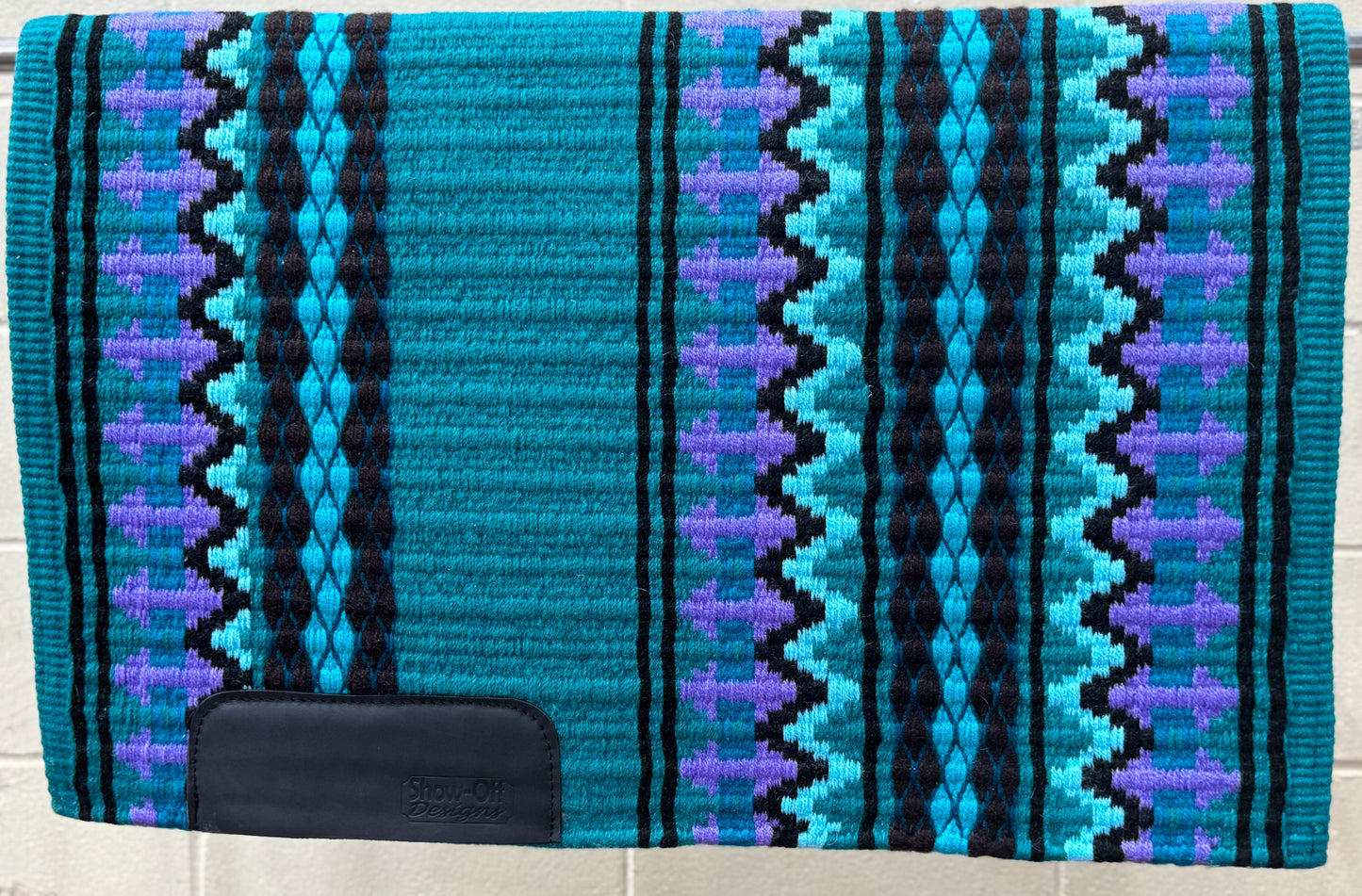 B352 Oversized Saddle Blanket Teal, Black, Levander, Aqua, Soft Turquoise