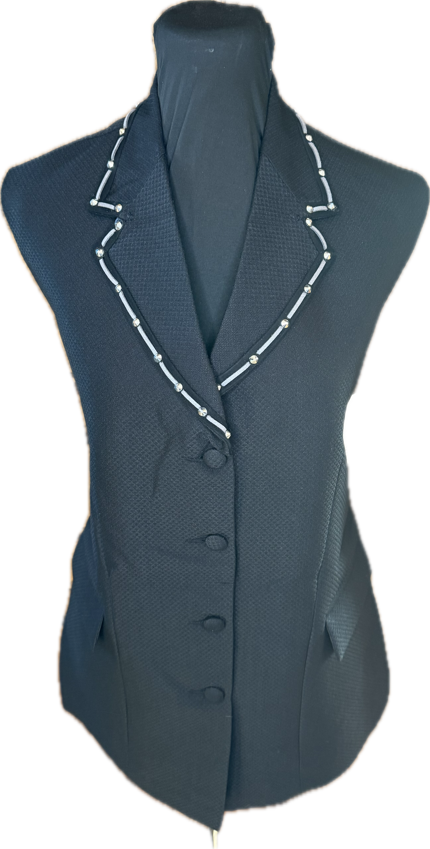 *38 Bust* Vest Set * Black with Grey Leather Stitching. Think Ranch Conformation