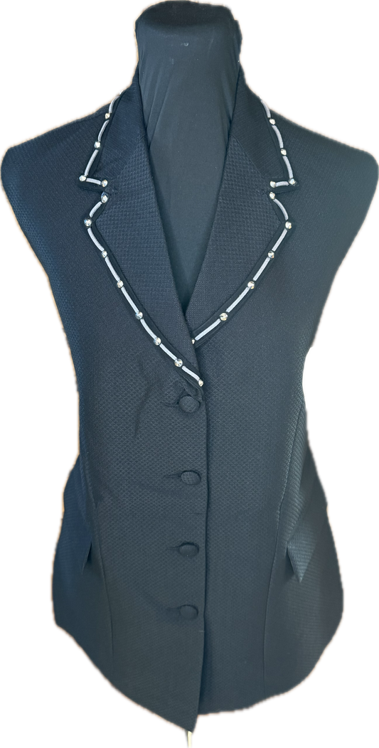 *38 Bust* Vest Set * Black with Grey Leather Stitching. Think Ranch Conformation