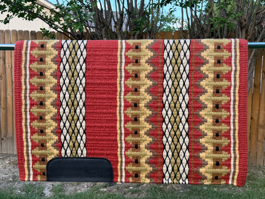 B543 Oversized Saddle Blanket Copper, Cream, Black, Pistachio, Raw Umber, Indian Tan