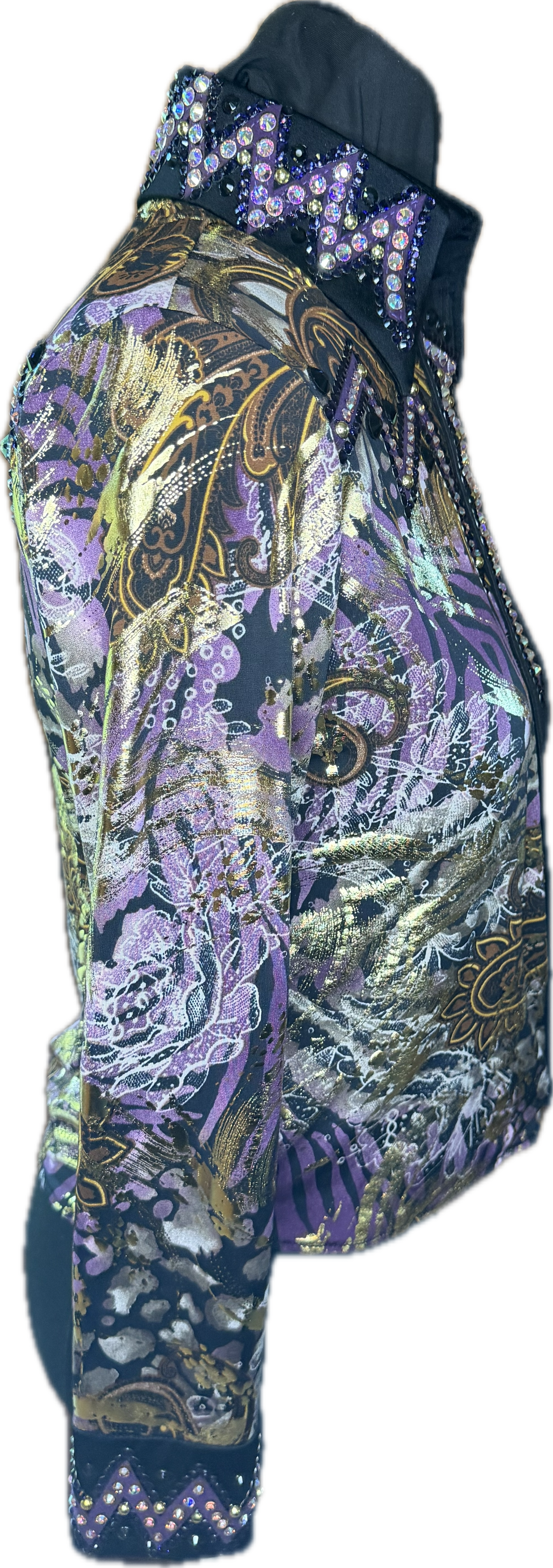 Youth Stretch Lycra Day Shirt Purple and Gold Size 14