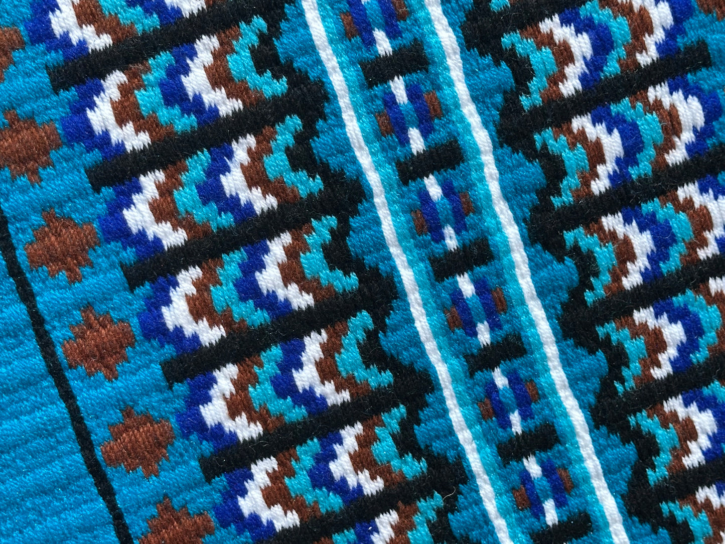 B372 Oversized Saddle Blanket Bright Turquoise, Black, White, Aqua, Royal Bue, Chocolate