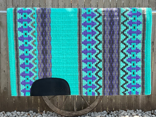 B109 Oversized Saddle Blanket Neon Aqua, Lavender, Gray, Charcoal