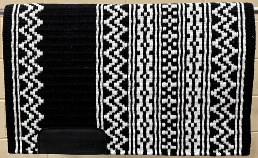 B225 Oversized Saddle Blanket Black, White