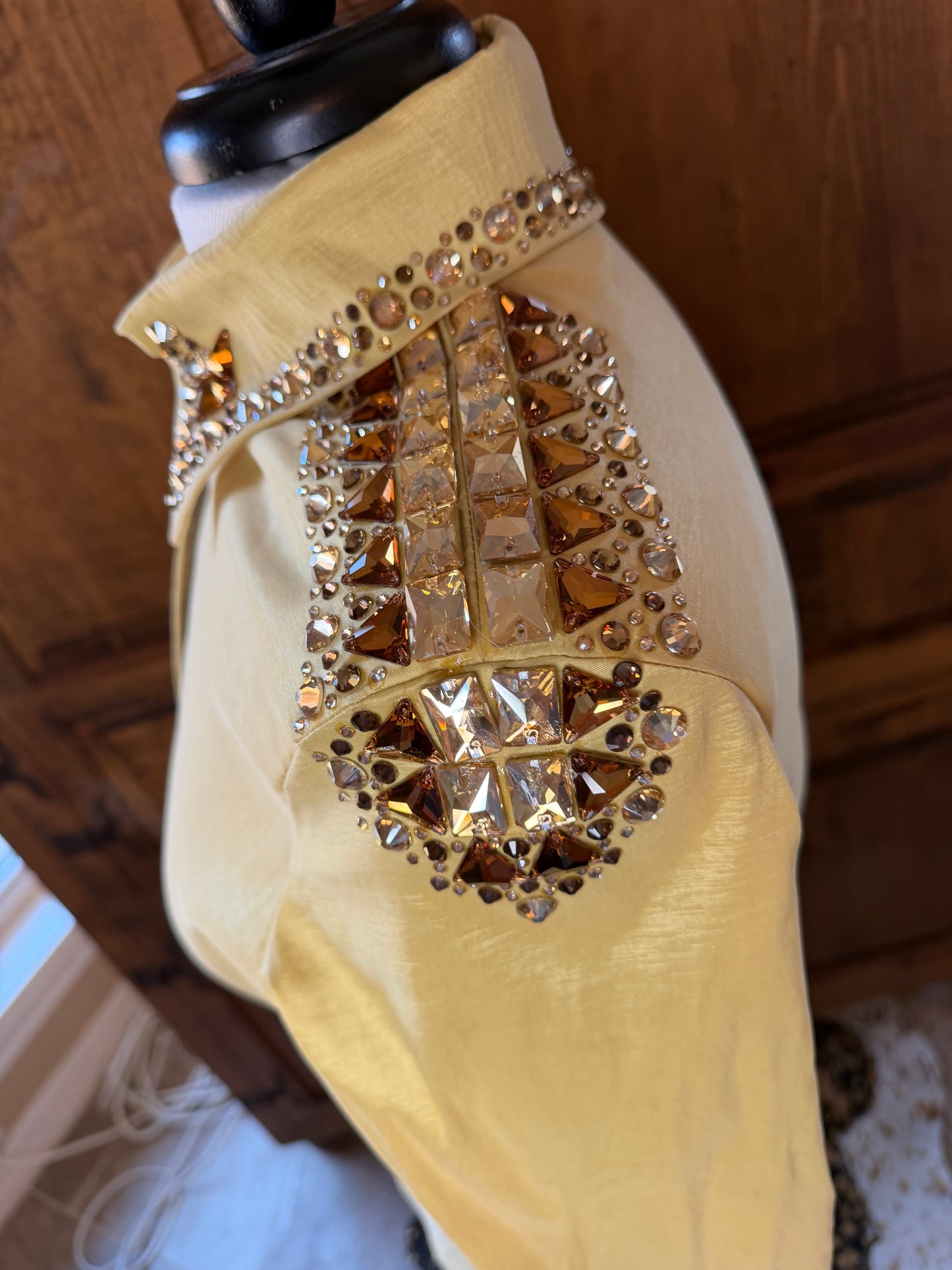 Size small day shirt gold with copper and golden shadow crystals
