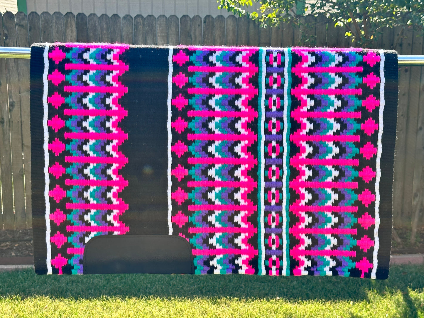 B421 Oversized Saddle Blanket Black, Neon Pink, White, Light Purple, Teal