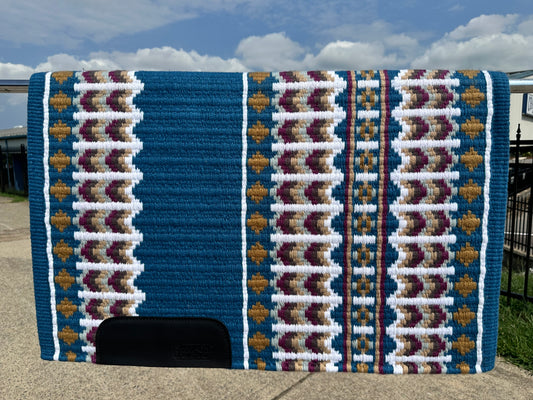 B363 Oversized Saddle Blanket Slate Blue, Light Sage Green, Tan, French Tan, Light Brown, Berry