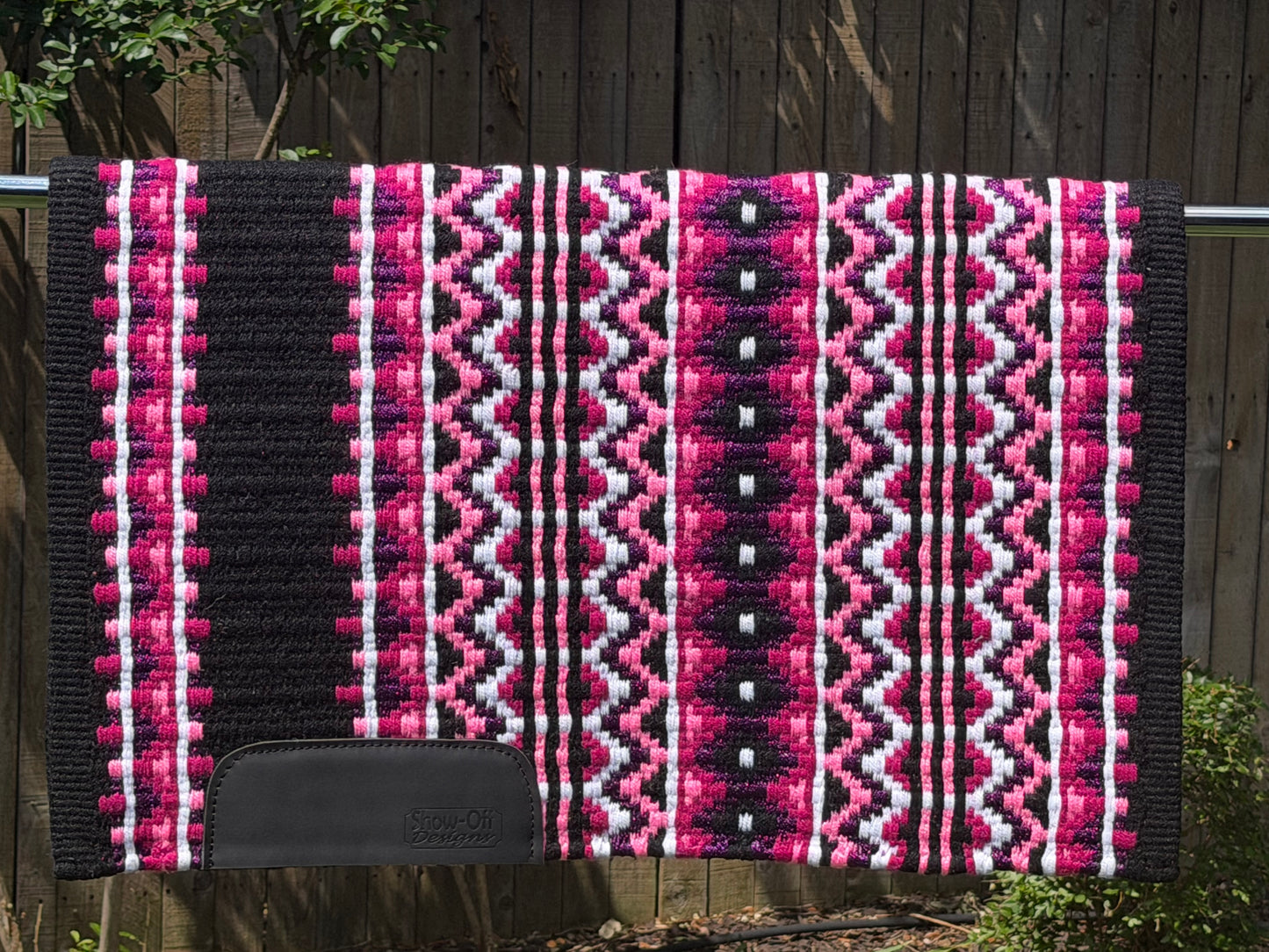 B528 Oversized Saddle Blanket Show Black, Fandango Pink, Sachet Pink, White, Matte Metallic Grape Juice
