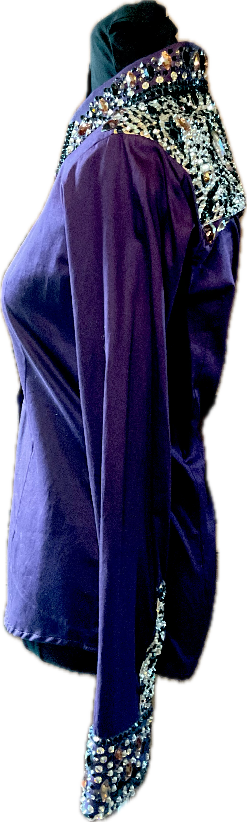 XS Plum Cotton Day Shirt Gorgeous Leopard and Gold Details