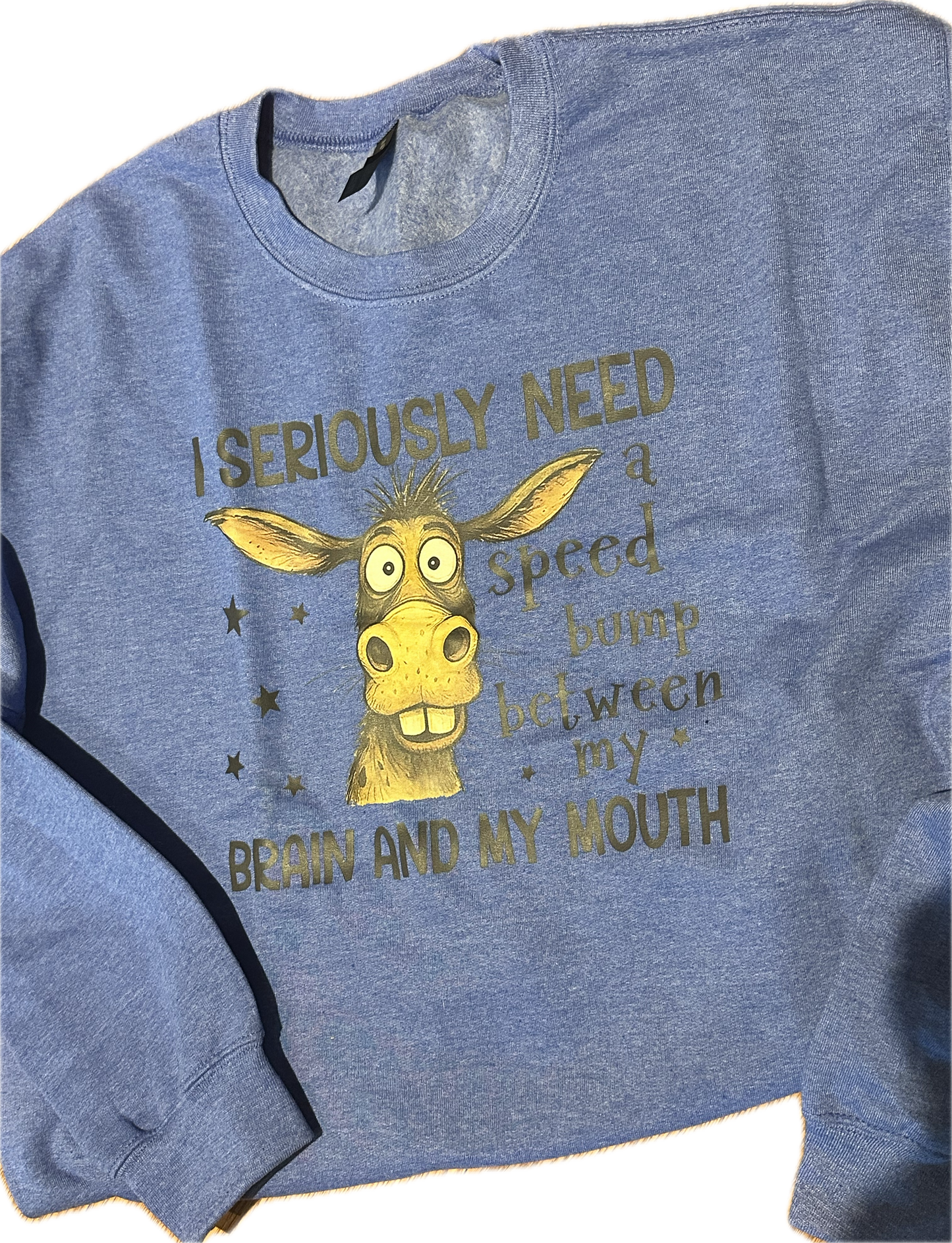 Sweatshirt "Speed Bump" SMALL in royal blue heather