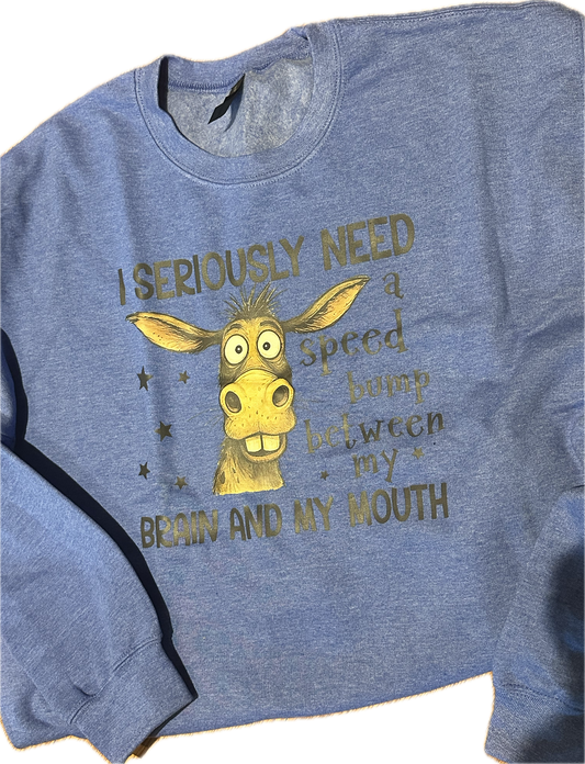 Sweatshirt "Speed Bump" MEDIUM in royal blue heather (Copy)