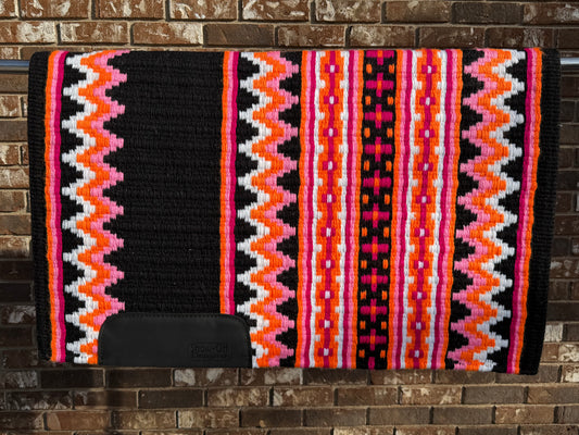 B477 Oversized Saddle Blanket Black, Neon Orange, Pink, White, Raspberry