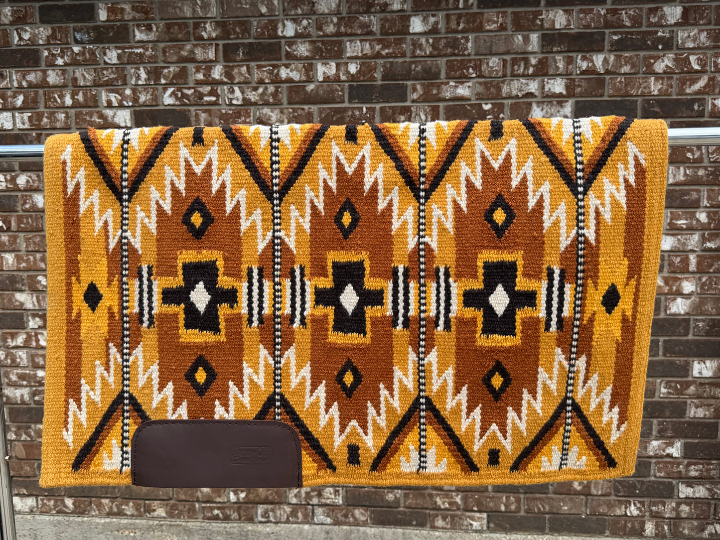 a115 Ranch Oversized Saddle Blanket Gold, Brown Black, White, Sheep Skin, Rust