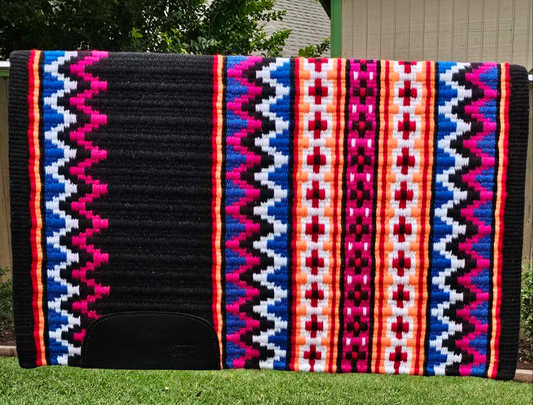 703 Oversized Saddle Blanket Black, White, Orange, Red, Magenta, Navy blue