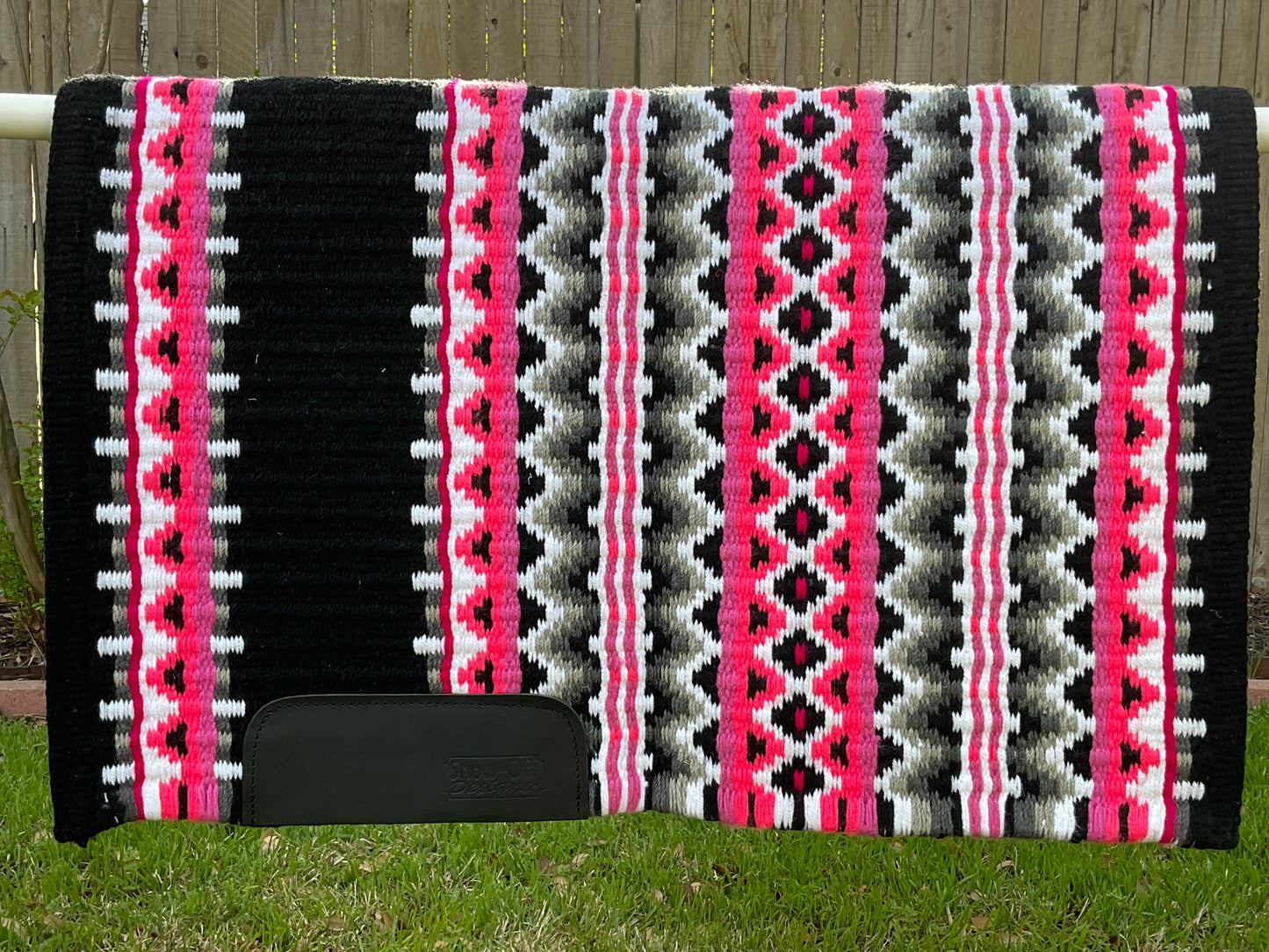 a128- Oversized Saddle blanket Black White Charcoal Ash Fuchsia Neon Pink Sweet Pea