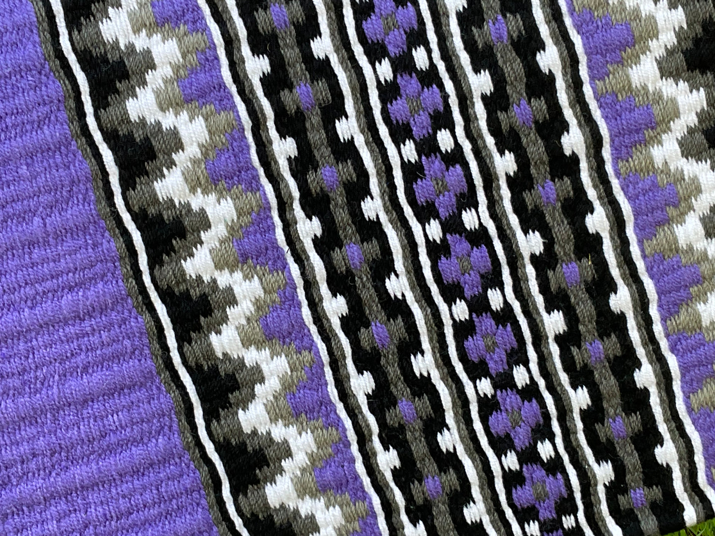 a126- Oversized Saddle blanket Soft Purple, Black, Charcoal, White and Ash