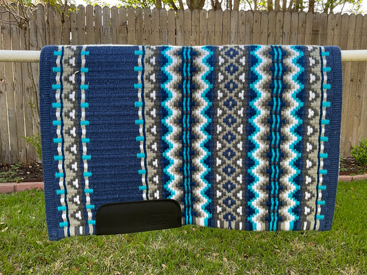 a125- Oversized Saddle blanket Denim, Charcoal, Ash, White, Bright Turquoise