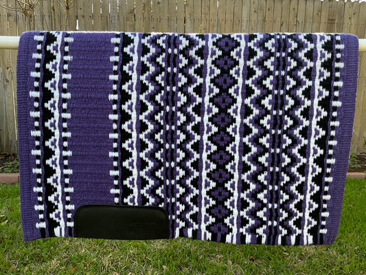 a123- Oversized Saddle blanket Show Purple Black and White