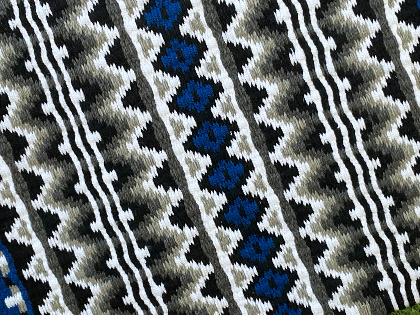 a120- Oversized Saddle blanket Bright Royal, Black, White, Ash and Charcoal