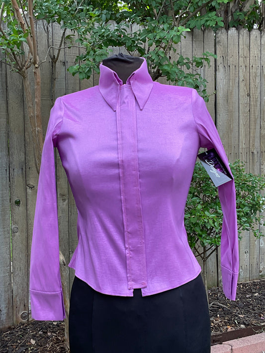 Light Purple Plain Shirt stretch taffeta