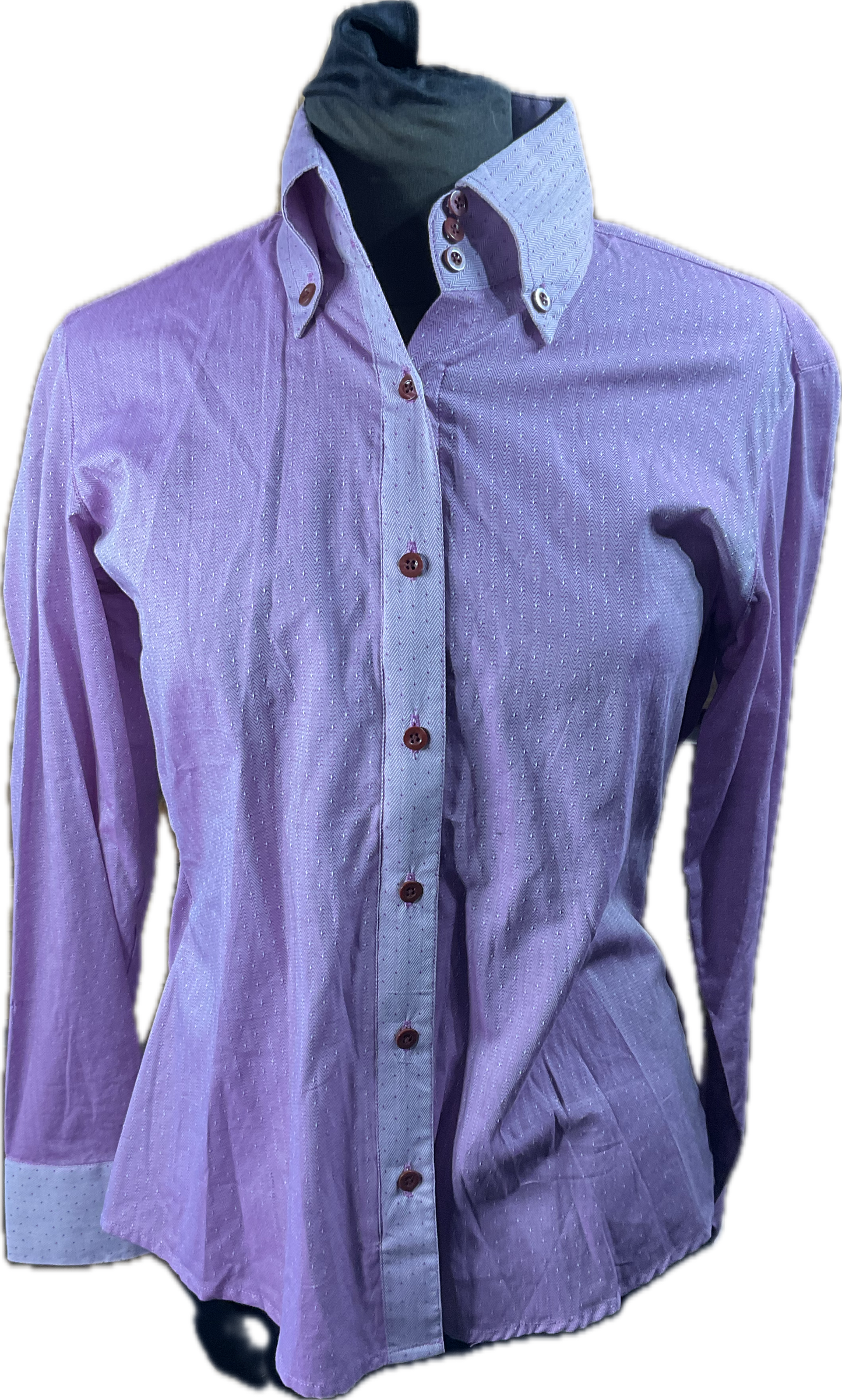 *40 Bust* Western/Ranch button up single collar. Mauve two tone