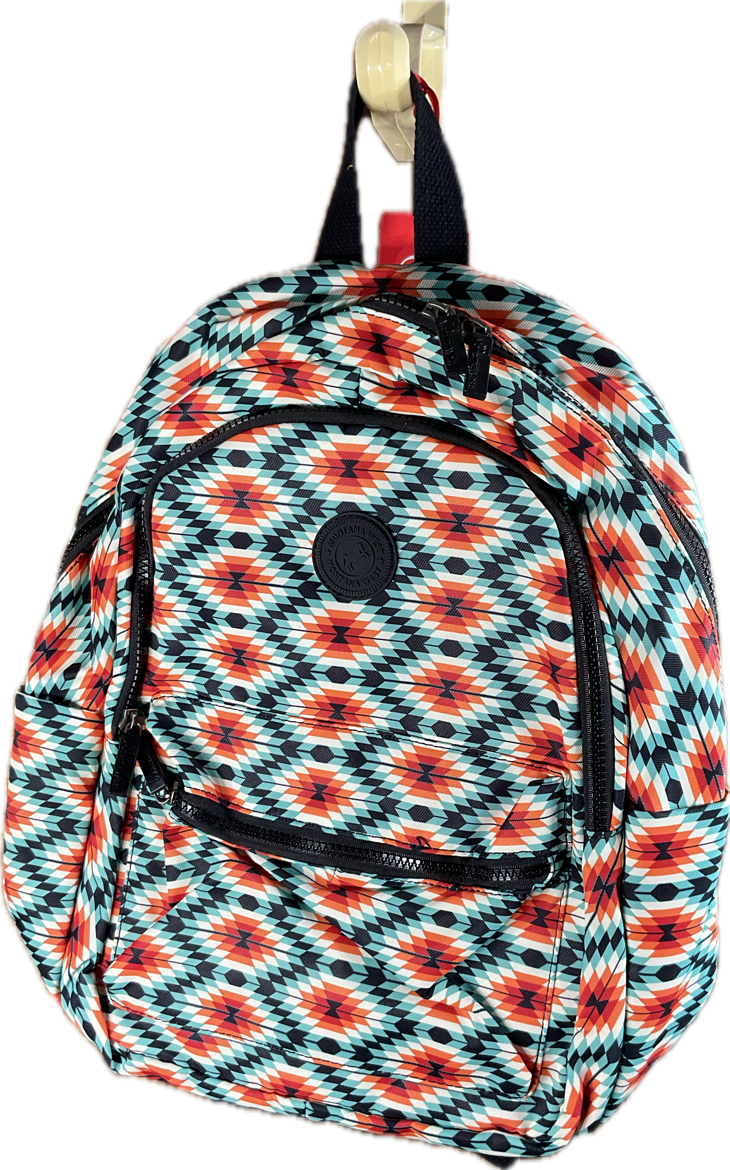 Montana West Backpack Blues and orange aztec design