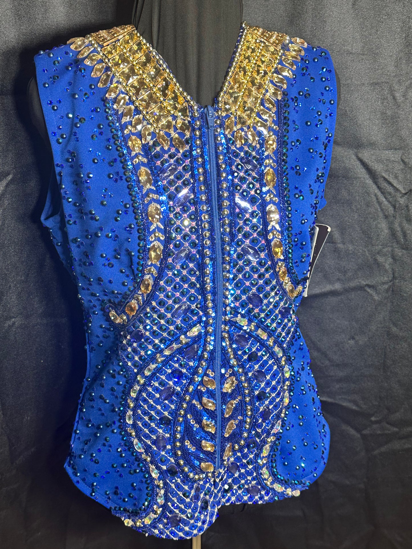 Size Small Vest royal Blue and Gold